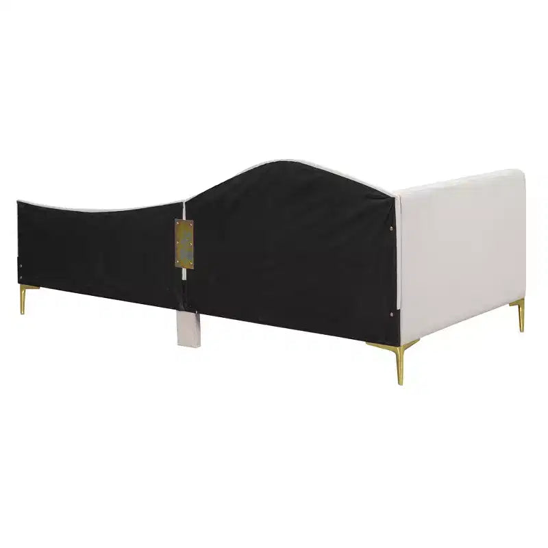 Sofá cama tapizado individual con cabecero y apoyabrazos
