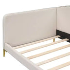 Sofá cama tapizado individual con cabecero y apoyabrazos