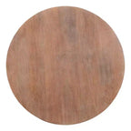Mesa de centro de madera en forma de tambor de 35.5 pulgadas con base de diseño de tablones