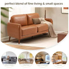 Sofá de dos plazas de piel sintética de 65 pulgadas, sofá tapizado de dos plazas con asiento profundo y cómodo, de dos plazas cómodo y elegante, sofá elegante para apartamentos y estudios