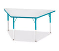 Jonti-Craft Berries Adult-Size Gray Laminate Trapezoid Table 30 x 60 in Blue