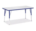 Jonti-Craft Berries Adult Height Color Edge Rectangle Table (24 x 48) in Blue