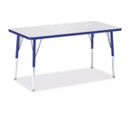 Jonti-Craft Berries Adult Height Color Edge Rectangle Table (24 x 48) in Blue