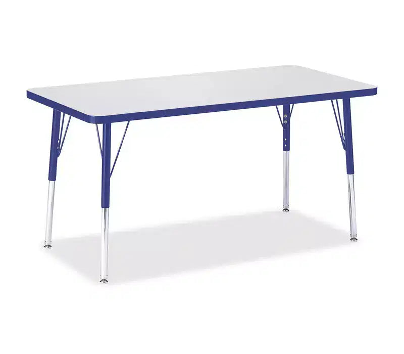 Jonti-Craft Berries Adult Height Color Edge Rectangle Table (24 x 48) in Blue