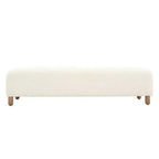 Cómodo banco otomano tapizado con patas de madera, taburete rectangular extralargo para dormitorio, entrada, pasillo