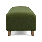 Cómodo banco otomano tapizado con patas de madera, taburete rectangular extralargo para dormitorio, entrada, pasillo