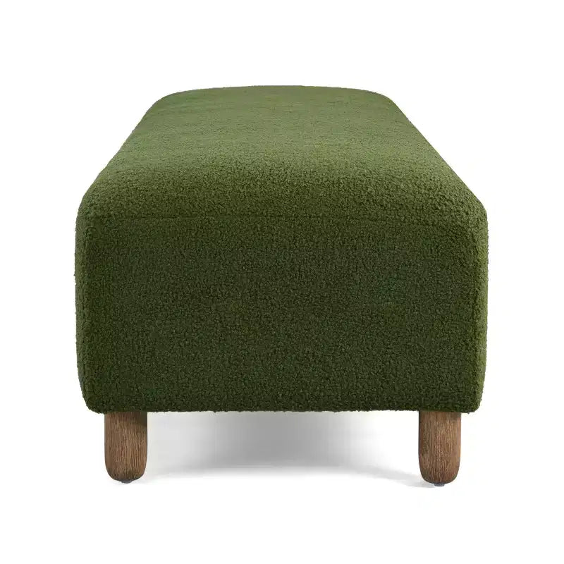 Cómodo banco otomano tapizado con patas de madera, taburete rectangular extralargo para dormitorio, entrada, pasillo