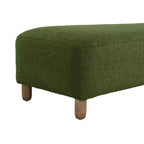 Cómodo banco otomano tapizado con patas de madera, taburete rectangular extralargo para dormitorio, entrada, pasillo