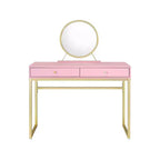 Tocador contemporáneo con espejo, tocador de maquillaje con LED ajustable, mesa de tocador con 7 cajones para dormitorio