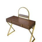 Tocador contemporáneo con espejo, tocador de maquillaje con LED ajustable, mesa de tocador con 7 cajones para dormitorio