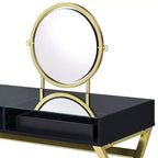 Tocador contemporáneo con espejo, tocador de maquillaje con LED ajustable, mesa de tocador con 7 cajones para dormitorio