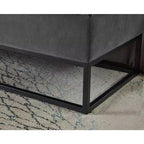 58.6 Banco otomano de almacenamiento de terciopelo con botones capitoné, tapizado, base de metal, reposapiés, banco de cama para recibidor y dormitorio