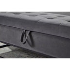58.6 Banco otomano de almacenamiento de terciopelo con botones capitoné, tapizado, base de metal, reposapiés, banco de cama para recibidor y dormitorio