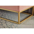 58.6 Banco otomano de almacenamiento de terciopelo con botones capitoné, tapizado, base de metal, reposapiés, banco de cama para recibidor y dormitorio