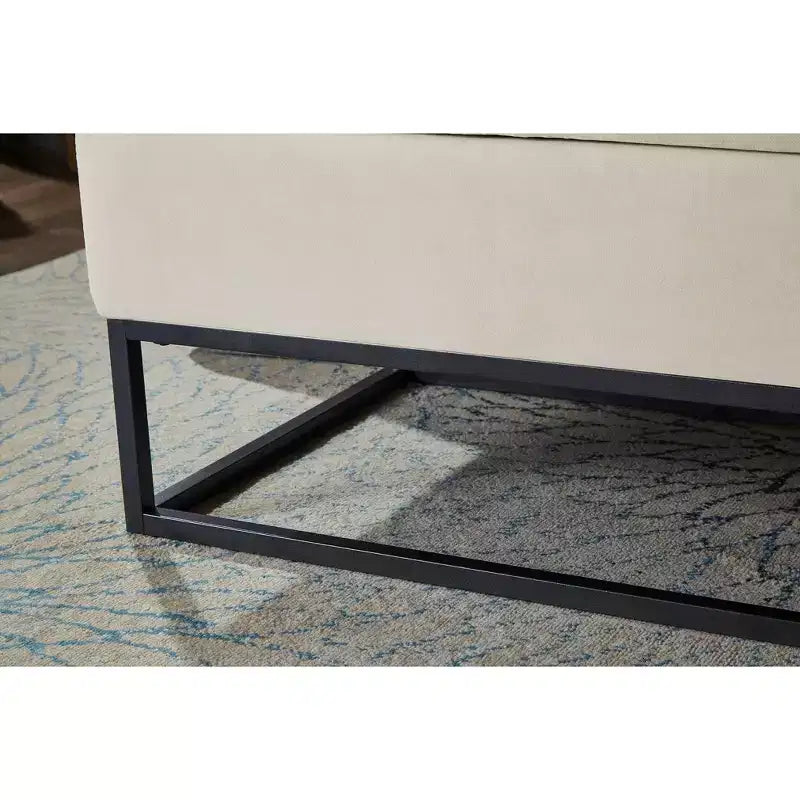 58.6 Banco otomano de almacenamiento de terciopelo con botones capitoné, tapizado, base de metal, reposapiés, banco de cama para recibidor y dormitorio