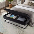 58.6 Banco otomano de almacenamiento de terciopelo con botones capitoné, tapizado, base de metal, reposapiés, banco de cama para recibidor y dormitorio