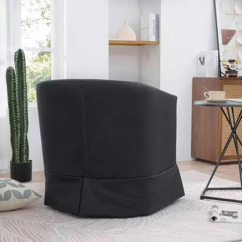 Sillón moderno de 27.36 de ancho con giro, sillón decorativo cómodo y suave con base gruesa, silla para sala de estar o dormitorio.