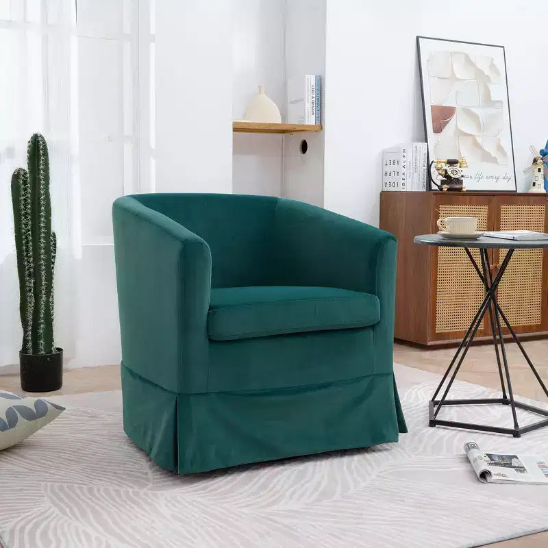 Sillón moderno de 27.36 de ancho con giro, sillón decorativo cómodo y suave con base gruesa, silla para sala de estar o dormitorio.
