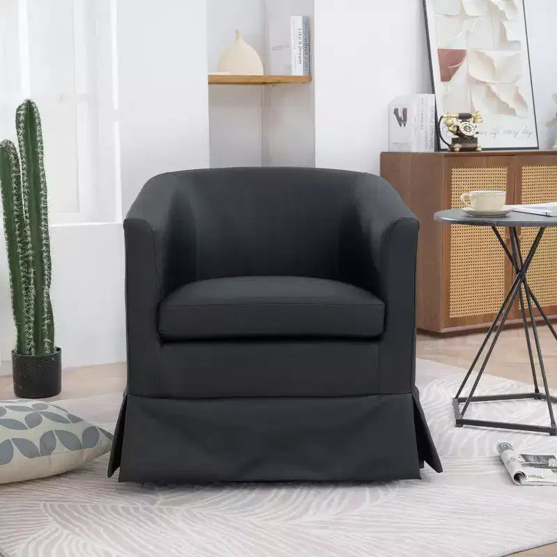 Sillón moderno de 27.36 de ancho con giro, sillón decorativo cómodo y suave con base gruesa, silla para sala de estar o dormitorio.