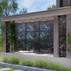 Pantalla de panel de privacidad natural negra para exterior de 72x47, divisor plegable natural para patio trasero y jardín