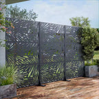 Pantalla de panel de privacidad natural negra para exterior de 72x47, divisor plegable natural para patio trasero y jardín