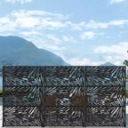 Pantalla de panel de privacidad natural negra para exterior de 72x47, divisor plegable natural para patio trasero y jardín