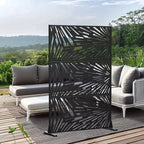 Pantalla de panel de privacidad natural negra para exterior de 72x47, divisor plegable natural para patio trasero y jardín
