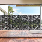 Pantalla de panel de privacidad natural negra para exterior de 72x47, divisor plegable natural para patio trasero y jardín