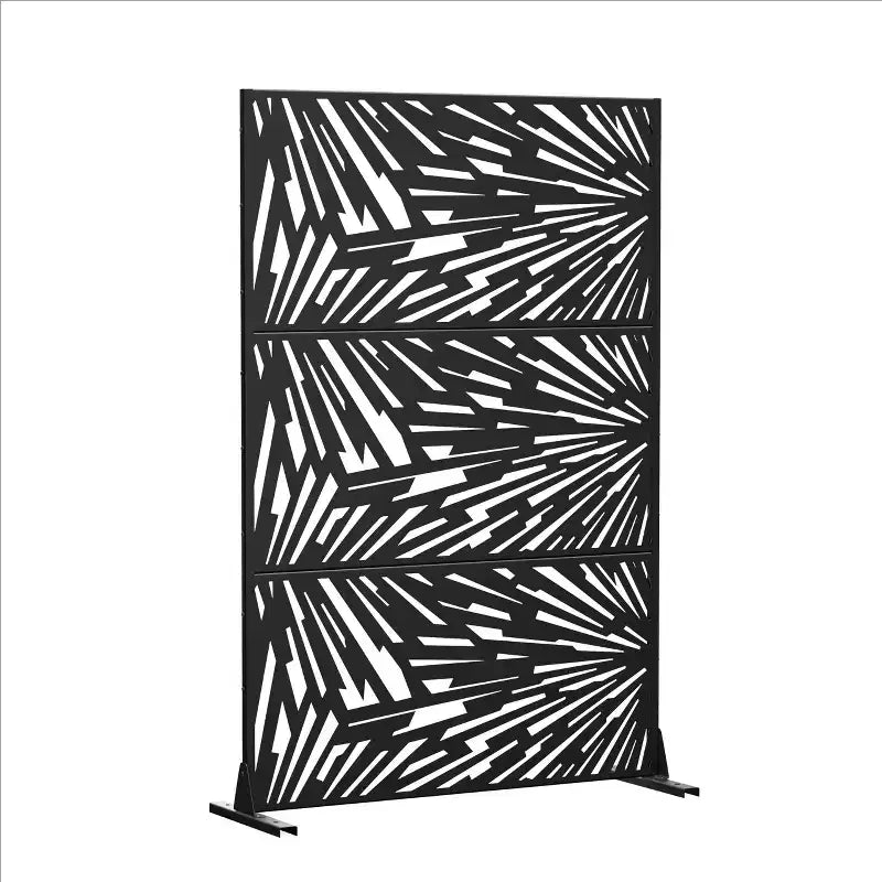 Pantalla de panel de privacidad natural negra para exterior de 72x47, divisor plegable natural para patio trasero y jardín