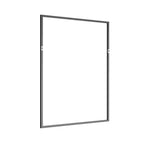 Espejo colgante rectangular de ángulo recto con borde delgado de aluminio de doble cara, 35,83x24,02x0,59 pulgadas, negro