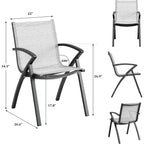 Mesa de comedor grande y larga para exteriores de 70.9 pulgadas para 6-8 personas, mesa de patio de aluminio a prueba de agua con parte superior de listones y orificio para sombrilla para patio trasero/jardín/césped