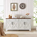 Okak Sideboard Cabinet, Buffet Cabinet with 2 Decorated Doors and 2 Drawers, Storage Cabinet for Living Room, Dining Room, Kitchen