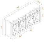 Aparador, Mueble Auxiliar con 2 Puertas Decoradas y 2 Cajones, Armario de Almacenamiento para Sala de Estar, Comedor, Cocina