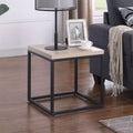 GDFStudio Clary Modern 17.7 Metal and Wood Square End Table