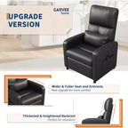 Sillón reclinable eléctrico ergonómico - Funciones de masaje y calor, reclinable eléctrico ajustable, sofá individual de cuero PU acolchado (uso en sala de estar)