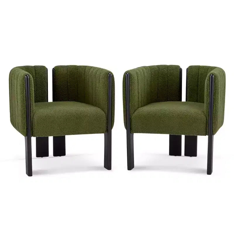 Sillas de comedor modernas y elegantes de bouclé con patas de madera, sillas auxiliares para salas de estar, sillas elegantes para cocina o comedor