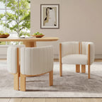 Sillas de comedor modernas y elegantes de bouclé con patas de madera, sillas auxiliares para salas de estar, sillas elegantes para cocina o comedor