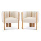Sillas de comedor modernas y elegantes de bouclé con patas de madera, sillas auxiliares para salas de estar, sillas elegantes para cocina o comedor