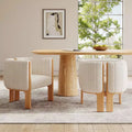 Set of 2 Modern Stylish Boucle Dining Chairs With Wood Legs, Accent Chairs for Living Areas, Stylish Kitchen or Dining Room Chairs-Panipeachy