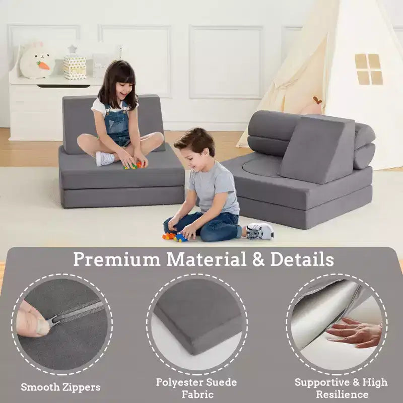 Sofá infantil de espuma suave, sofá para niños, piscina de bolas para niños y niñas, para dormitorio, sala de juegos,