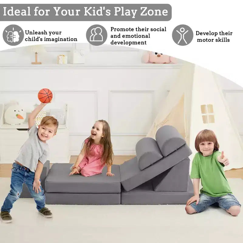 Sofá infantil de espuma suave, sofá para niños, piscina de bolas para niños y niñas, para dormitorio, sala de juegos,