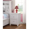 Royal Hampton Style Wood and Metal Nightstand with 2 Drawers, White