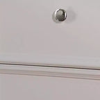 Mesita de Noche de Madera y Metal con 2 Cajones, Blanca