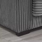 Sofá seccional en forma de L de 236 cm con chaise longue reversible, sofá tapizado en pana suave para sala de estar, color gris