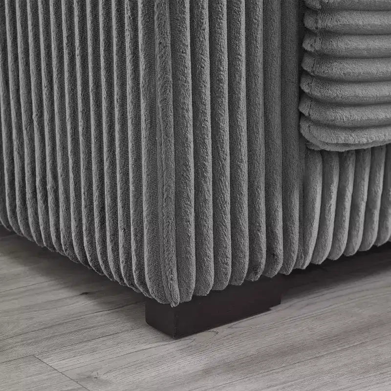 Sofá seccional en forma de L de 236 cm con chaise longue reversible, sofá tapizado en pana suave para sala de estar, color gris