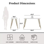 Escritorio, mesa de estudio moderna con tablero duradero de madera de ingeniería, patas metálicas tipo horquilla, estación de trabajo compacta para espacios pequeños