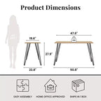 Escritorio, mesa de estudio moderna con tablero duradero de madera de ingeniería, patas metálicas tipo horquilla, estación de trabajo compacta para espacios pequeños