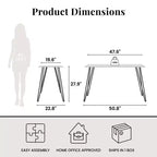 Escritorio, mesa de estudio moderna con tablero duradero de madera de ingeniería, patas metálicas tipo horquilla, estación de trabajo compacta para espacios pequeños