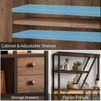Mueble bar multiusos con soporte para copas, estantería alta de almacenamiento y mueble para microondas de cocina para usar en la sala de estar, el comedor o la cocina