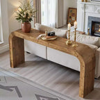 Mesa Consola de Madera Maciza de 70.87 Pulgadas, Mesa de Sofá Rústica con Esquinas de Cascada para Pasillo, Sala de Estar, Detrás del Sofá, Madera Natural